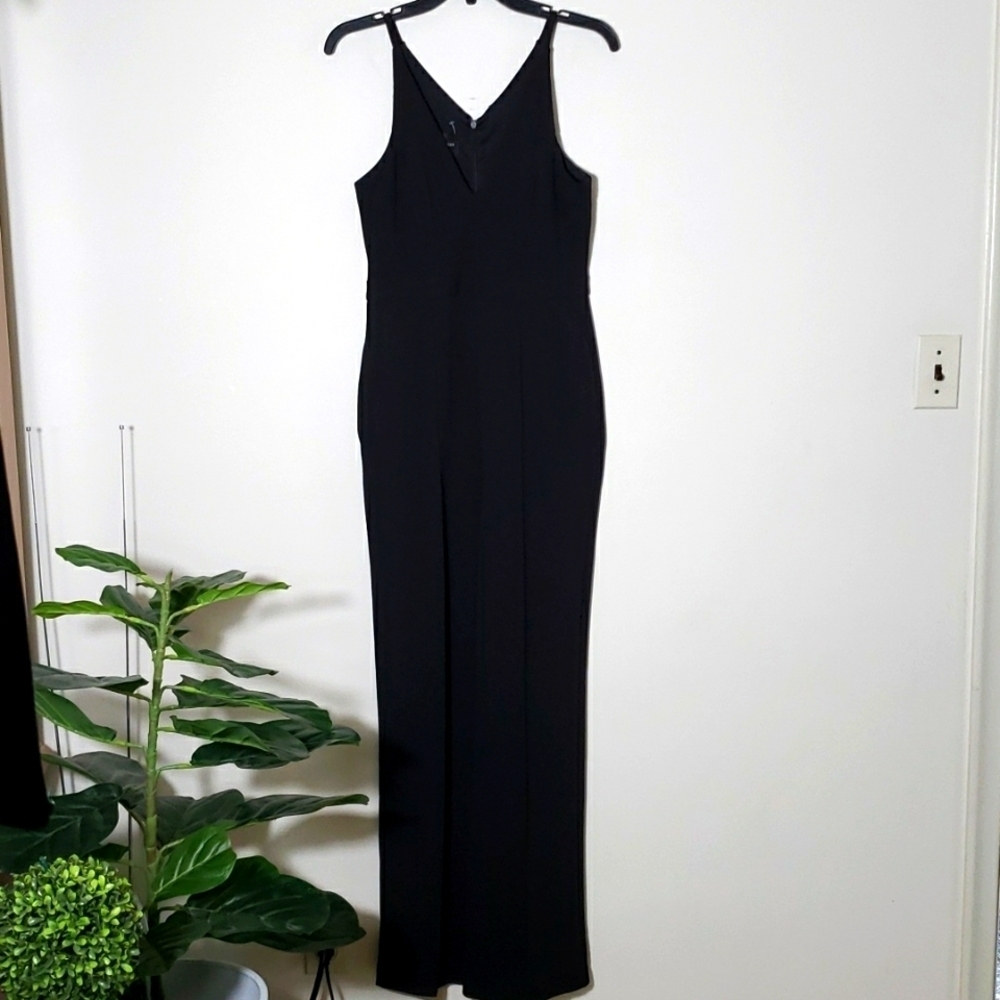 Donna Morgan wide leg pants jumpsuit, night out, event, black, women's size 6